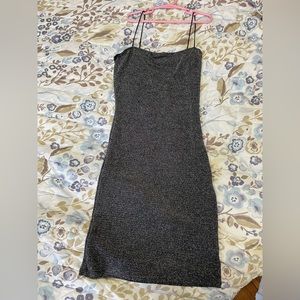 Grey sparkly bodycon dress